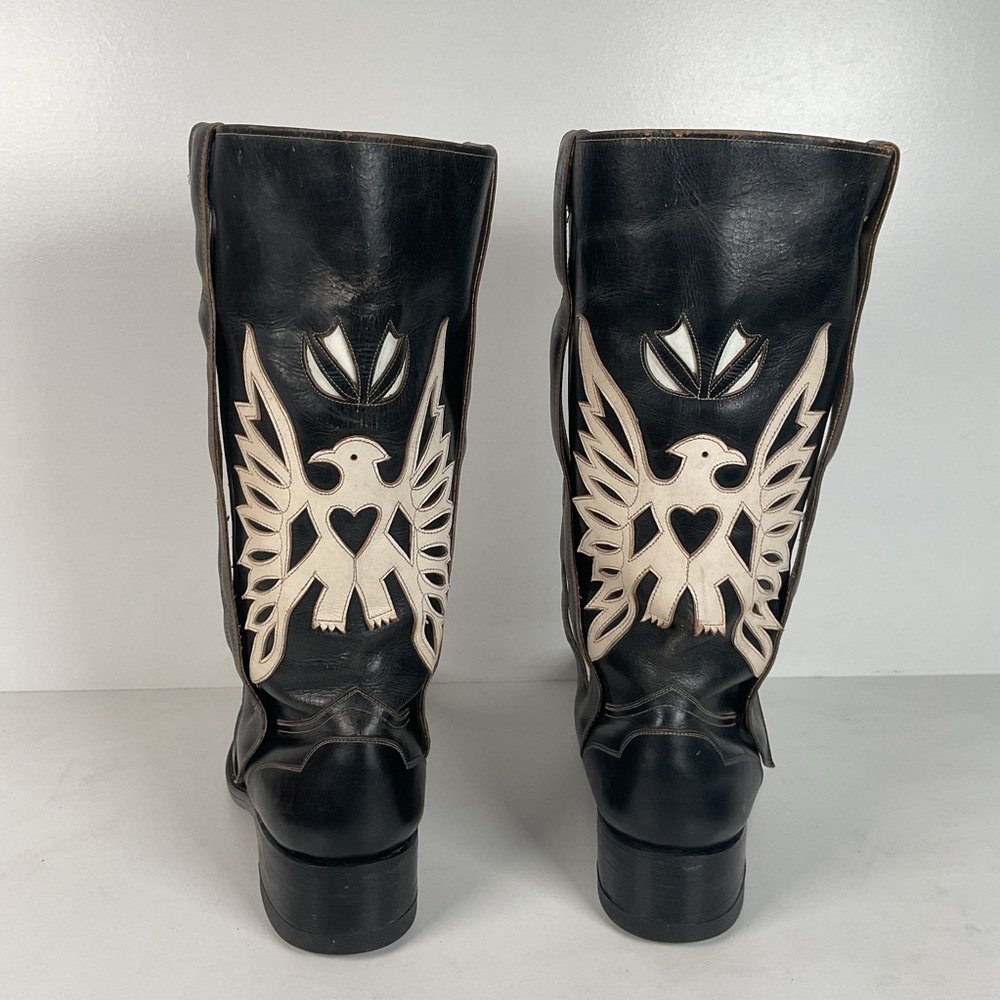 Vintage Thunderbird Cowboy Boots | Tooled Inlays | Mule Ear | 1960s | Men’s 9 - Picture 16 of 16